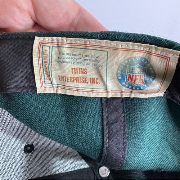 Vintage Philadelphia Eagles TWINS Enterprise Adjustable Hat Green Wool Blend NFL - Picture 6 of 6